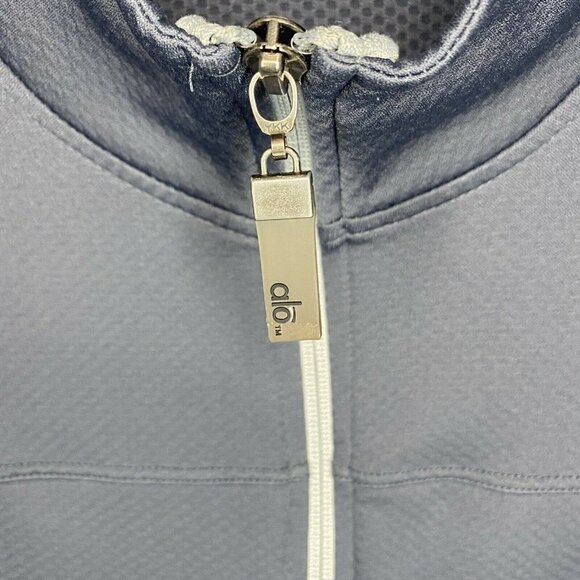 ALO Mens Medium Gray Cool Fit Shirt Jacket Full Zip Front Mock Neck Sports EUC - Picture 6 of 7